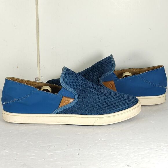 Olukai Women's Pehuea US9,5 Blue Flat Slip On Loafer Sneakers Shoes - Picture 10 of 16